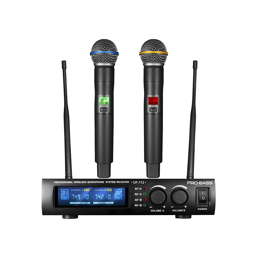 1 Microfono Inalambrico Doble UF-112. Pro Bass - Imagen 1